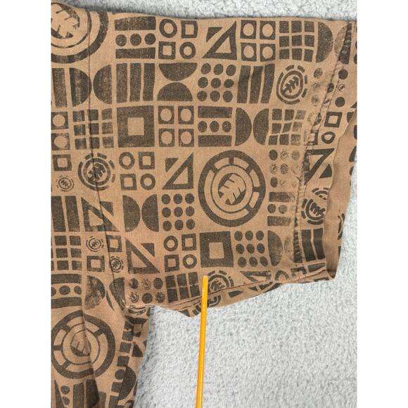 Vtg Element T-shirt Men’s Large Brown Logo AOP Skater Streetwear Grunge Y2K 90s - Picture 7 of 10